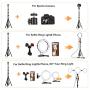 Selfie Ring Light with Tripod Stand - Dimmable Makeup Ring Light Led Camera Ringlight with Tripod and Phone Holder for Live Stream/Makeup/YouTube Video, Compatible for iPhone Android, Remote(Upgraded)