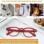 JiSoo Blue Light Glasses, Fashion Blue Light Blocking Glasses Trendy Computer Game Glasses Filter Blue Ray Stylish Eyeglasses Frame with Spring Hinge, Red