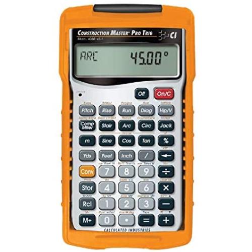 Calculated Industries 4080 Construction Master Pro Trig Advanced Construction Math Feet-Inch-Fraction Calculator with Full Trig Function for Architects, Engineers, Contractors, Estimators and Framers
