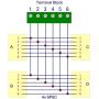 Electronics-Salon RJ11/RJ12 6P6C Jack 4-Way Buss Breakout Board, Terminal Block, Connector.
