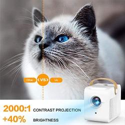 Mini Portable Projector Support 1080P Full HD,4000 Lumen Projector,±30° Electronic Keystone Correction,90'' Display,Compatible w TV Stick/PS5/Xbox/phone for Video Movie,Party Game,Outdoor Entertainment