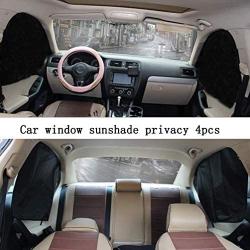 ZATOOTO Car Side Window Sun Shades - 4 Pcs Front Rear Magnetic Privacy Sunshades Black Silver SUV Windshield Curtain for Baby Kids