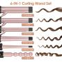6-IN-1 Curling Iron, Professional Curling Wand Set, Instant Heat Up Hair Curler with 6 Interchangeable Ceramic Barrels (0.35 to 1.25) and 2 Temperature Adjustments, Heat Protective Glove & 2 Clips