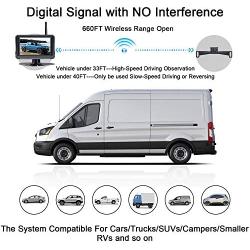 Rohent R3 HD 1080P Digital Signal Wireless Backup Camera 5 Monitor License Plate Hitch Rear/Front View Camera Observation System for Cars,Trucks,Campers SUVs IP69 Waterproof Super Night Vision