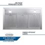 Cosmo COS-63190S 36 in. Wall Mount Range Hood Ductless Convertible Duct Permanent Filters, Soft Touch Controls, LED Lights, in Stainless Steel