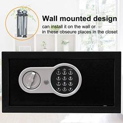 SamYerSafe Safe Box with Sensor Light,0.55 Cubic Feet Security Safe with Electronic Digital Keypad Money Safe Steel Construction Hidden with Lock，Wall or Cabinet Anchoring Design for Office Home Hotel