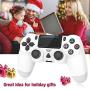 Controller for Playstation 4, Y Team Controller for PS4/ Pro/Slim, Game Controller Joystick with Vibration Function, Headset Jack, 6-axis Gyro Sensor/1000mAh Battery(White)
