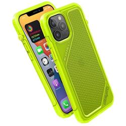 Vibe Series Case Designed for iPhone 12 Pro Max, Patented Rotating Mute Switch, Compatible with MagSafe, 10ft Drop Proof, Crux Accessories Attachment System - Neon Yellow