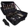 Travel Makeup Case 3-Layers Cosmetic Case Organizer Portable Artist Storage Bag with Adjustable Dividers and Shoulder Strap for Cosmetics Makeup Brushes Toiletry Travel Accessories