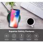 LETSCOM Ultra Slim Wireless Charger, Qi-Certified 15W Max Fast Wireless Charging Pad, Compatible with iPhone 12/11/11 Pro/XS Max/XR/XS/X/8/8+, Galaxy Note 10/Note 10+/S10/S10+/S10E (No AC Adapter)