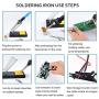 Soldering Iron, Soldering Iron Kit Electronics, 60W Adjustable Temperature Welding Tool, 5pcs Soldering Iron Tip, Soldering Iron Stand, Desoldering Pump, Tweezers, Solder Wire, Rosin, Carry Bag