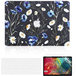 iDonzon Case for MacBook Air 13 inch A1466 A1369 2010-2017 Release, Matte Black Hard Cover & Keyboard Cover & Screen Protector Compatible with Older Version Mac Air 13.3 inch - Floral