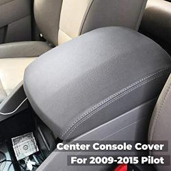 ISSYAUTO Center Console Cover for 2009-2015 Pilot Armrest Cover Replacement Leather Console Lid, Gray