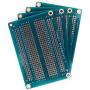 Treedix 4 pcs Universal Board Solderable BreadBoard PCB Prototype Shield Board Double Sided Tinned Gold Plated Holes Compatible with Arduino Kit Raspberry Pi Shield Prototyping and Testing (Mode 2)