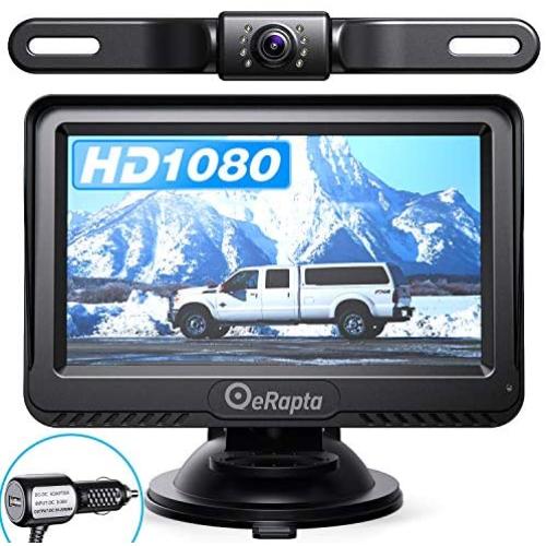 eRapta Backup Camera ERT01 with 4.3 inch Monitor License Plate Back Up Camera for Car Pickup Truck SUV Rear View Camera Backing Reverse Camera Crystal Clear Image IP69 Waterproof Nice Night Vision