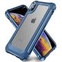 iPhone X Case, iPhone Xs Case with [ Screen Protector Tempered Glass x2Pack] SUPBEC Protective Phone Cover with Silicone PC+TPU Shockproof Rubber Heavy Duty Case for iPhone X/iPhone Xs-Clear Blue