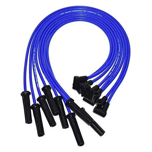 A-Team Performance Silicone Spark Plug Wires Set BBF FE Big Block Compatible with Ford Valve Cover 332 351C 351M 352 360 361 370 390 400 427 428 429 460 514 Blue 8.0mm