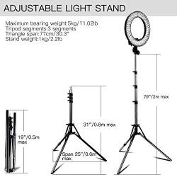 Ring Light Kit, SAMTIAN 14 Outer Selfie LED Ringlight with Stand 180° Dimmable Live Streaming Lighting Remote, Carrying Bag for Camera,Phone,YouTube,TikTok,Makeup,Video Recording
