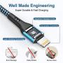 iPhone Charger Cable 4Pack-1.5/3/6/6FT,Durcord iPhone Charger Cord MFi Certified Lightning Cable,Fast iPhone Charging Cord Nylon Braided Compatible iPhone 11/ XS/Max/XR/X/8/8P/7/7P/6/SE/iPad/iPod