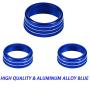 ToolEpic for Dodge Challenger Charger Accessories 2015-2021 and for Ram 1500 2013-2018 - Decor Trim Rings Set of 3 - Best Aluminum Alloy B5 Blue - Air Conditioning Volume Radio Button Knob Cover.