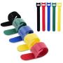 VCZHS 50 PCS Reusable Fastening Cable Ties, Microfiber Cloth 6-Inch Hook and Loop Cord Ties for Tablet Laptop PC TV Home Office Electronics Wire -5 Colors