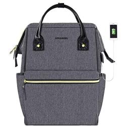KROSER Laptop Backpack School Travel Backpack Stylish Doctor Bag 15.6 Inch Water Repellent College Casual Daypack with USB Port Business Work Computer Bag for Men/Women-Grey