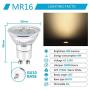 Ascher GU10 LED Light Bulbs, 50W Halogen Bulbs Equivalent, 4W, 400 Lumens, Non-Dimmable, 2700K Warm White, 120° Beam Angle, LED Bulbs for Recessed Track Lighting , GU10 Base, Pack of 5