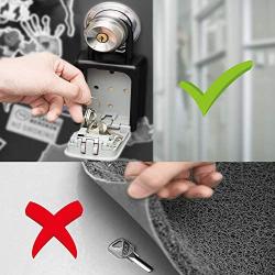 Key Lock Box, 4 Digit Combination Lock Box with Code for Spare House Keys Outdoor and Indoor, Weatherproof Security Key Holder, Holds up to 5 Keys