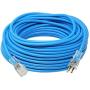 Coleman Cable 2629 Outdoor Extension Cord with Lighted Ends Made of Cold-Flex Weather-proof Material (100 Feet, 14/3, Blue)