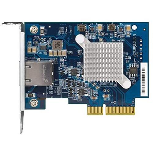 QNAP QXG-10G1T Single-Port (10Gbase-T) 10GbE Network Expansion Card, PCIe Gen3 X4, Low-Profile Bracket Pre-Loaded, Low-Profile Flat and Full-Height Brackets are Included