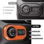 Headlight Lamp Switch Trim Cover Button Decoration Interior Accessories for 2018-2021 Jeep Wrangler JL JLU & Gladiator JT (Orange)