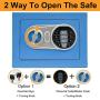 SamYerSafe Safe Box with Sensor Light,Security Safe with Electronic Digital Keypad Money Safe Steel Construction Hidden with Lock，Wall or Cabinet Anchoring Design for Office Home Hotel(Blue)