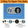 SamYerSafe Safe Box with Sensor Light,Security Safe with Electronic Digital Keypad Money Safe Steel Construction Hidden with Lock，Wall or Cabinet Anchoring Design for Office Home Hotel(Blue)