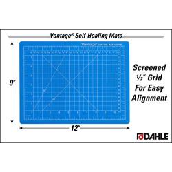 Dahle Vantage 10690 Self-Healing Cutting Mat, 9''x12'', 1/2'' Grid, 5 Layers for Max Healing, Perfect for Crafts & Sewing, Blue