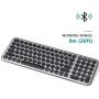 Multi-Device Bluetooth Keyboard, Jelly Comb Wireless Slim Rechargeable Keyboard with Round Keycaps for Laptop PC Tablet Smartphone Windows/MAC OS/Android/iOS System-B45B-2- Black and Gray