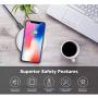 LETSCOM Ultra Slim Wireless Charger, Qi-Certified 15W Max Fast Wireless Charging Pad, Compatible with iPhone 12/11/11 Pro/XS Max/XR/XS/X/8/8+, Galaxy Note 10/Note 10+/S10/S10+/S10E (No AC Adapter)