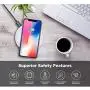 LETSCOM Ultra Slim Wireless Charger, Qi-Certified 15W Max Fast Wireless Charging Pad, Compatible with iPhone 12/11/11 Pro/XS Max/XR/XS/X/8/8+, Galaxy Note 10/Note 10+/S10/S10+/S10E (No AC Adapter)