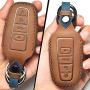 Dedicated Car Key Fob Cover, Suit for Keyless Remote Control for 2017-2020 Toyota RAV4 Toyota Camry Corolla C-HR Highlander Tacoma Highlander 4Runner Tundra Prius etc (A Style, Brown) …