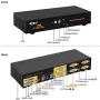 DVI KVM Switch Dual Monitor Extended Display 2 Port with USB 2.0 HUB and Audio Support 1920x1080 CKL-922D