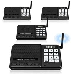 5 Pack Wireless Intercom System 10 Channel 3 Code - Intercoms Wireless for Home Office Business - Room to Room Intercom System