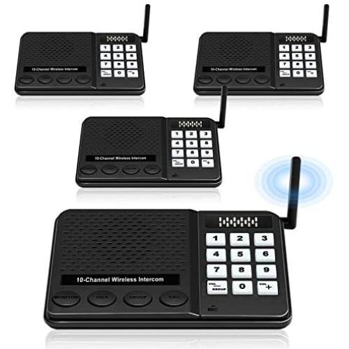 5 Pack Wireless Intercom System 10 Channel 3 Code - Intercoms Wireless for Home Office Business - Room to Room Intercom System