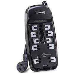 CyberPower CSP1008T Professional Surge Protector + TEL Protection, 2850J/125V, 10 Outlets, 8ft Power Cord