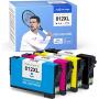 MYCARTRIDGE Remanufactured Ink Cartridge Replacement for Epson 812XL 812 XL T812XL Fit for Workforce Pro WF-7840 WF-7820 EC-C70 (Black, Cyan, Yellow, Magenta, 4-Pack)