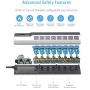 BESTEK 16-Outlet Power Strip Surge Protector with 15A 1875W 6 Feet Long Power Cords, 500Joules,Wide Spaced Multi Outlets Plugs Sockets Slanted for Entertainment Center and More BESTEK 16-Outlet Power Strip Surge Protector with 15A 1875W 6 Feet Long Power Cords, 500Joules,Wide Spaced Multi Outlets Plugs Sockets Slanted for Entertainment Center and More