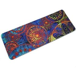 LIZIMANDU Gaming Mouse Pad,Extended Large Pattern Anti Slip Stitched Edges Long XXL Mousepad,Desk Pad Keyboard Mat, Non-Slip Base, Water-Resistant, for Work & Gaming, Office & Home(Blue Flower)