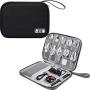 Travel Cable Organizer Bag, Electronics Accessories Carry Cases Portable Cord Organizer Bag for Cable, Charger, Phone, USB, SD Card, Earphones More Out-Going, Business Travel Gadget Bag, Black
