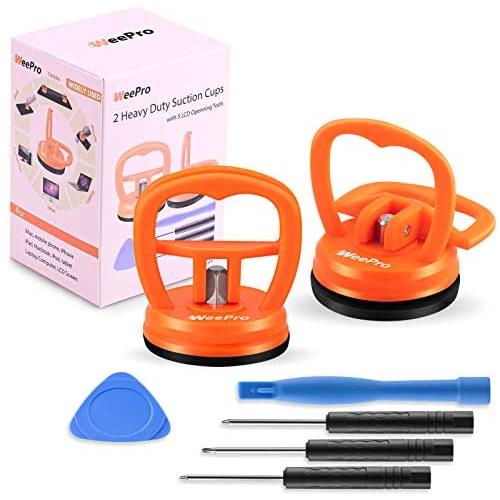 WeePro 2 Pack Heavy Duty Suction Cups with 5 PCS LCD Screen Opening Tools, Electronics Repair Tool Kit for Cell Phone, iPad, Watch, Computer, Tablet, PC, Laptop, iPhone, Replacement Screen Repair Tool