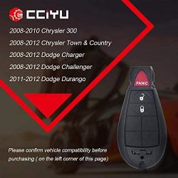cciyu 2PCS Uncut 3 Buttons Keyless Entry Remote Fob Replacement for C hrysler/for D odge (M3N5WY783X)