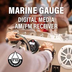 BOSS Audio Systems MCKGB350W.6 Weatherproof Marine Gauge Receiver and Speaker Package - IPX6 Receiver, 6.5 Inch Speakers, Bluetooth Audio, USB/MP3, AM/FM, NOAA Weather Band Tuner, no CD Player