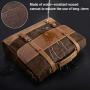Mens Messenger Bag 15.6 Inch Waterproof Vintage Genuine Leather Waxed Canvas Briefcase Large Satchel Shoulder Bag Rugged Leather Computer Laptop Book Bag Brown